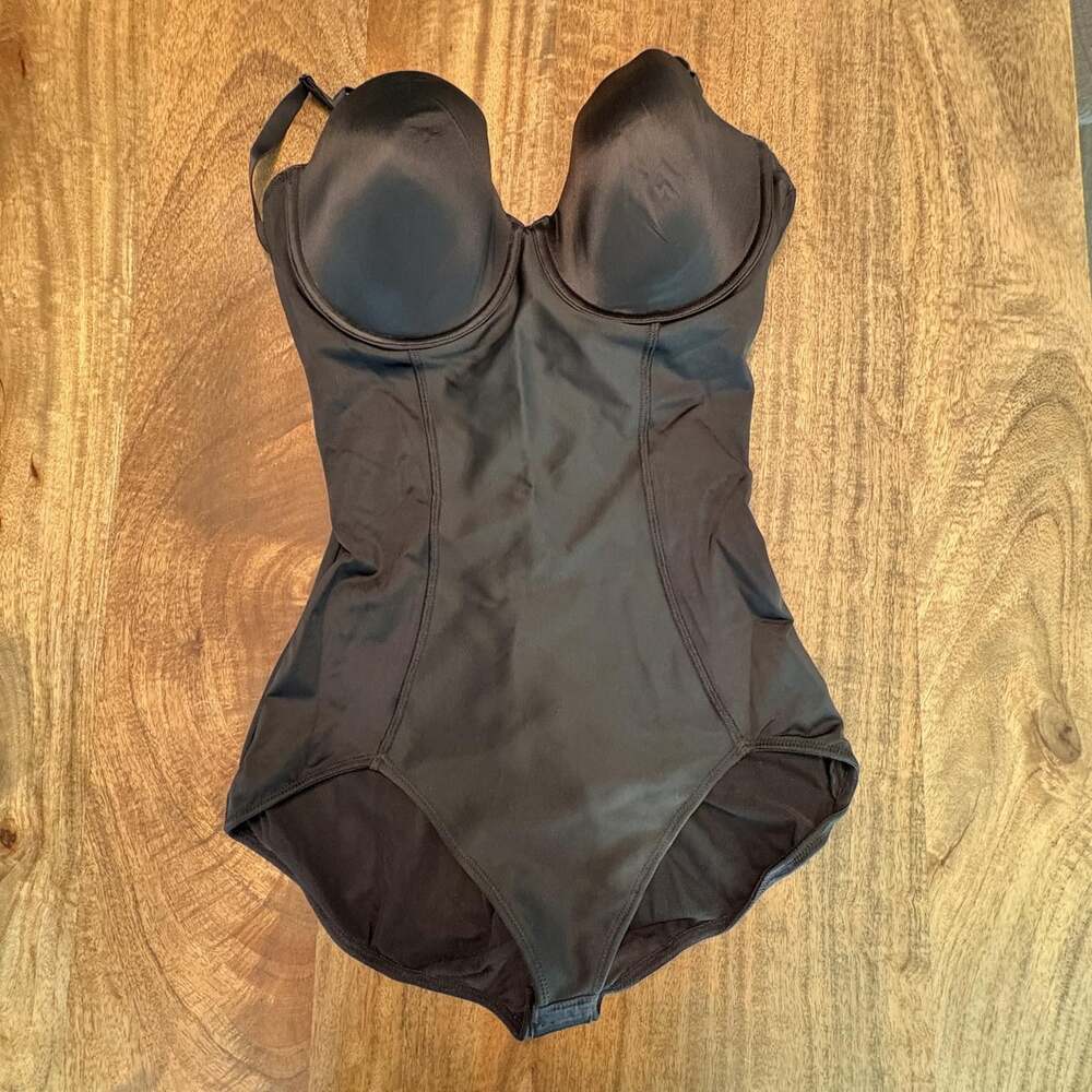 Spanx Boostie-Yay Bodysuit Womens Large Black Strapless Shapewear Convertible